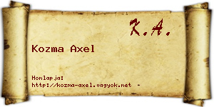 Kozma Axel névjegykártya