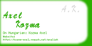axel kozma business card